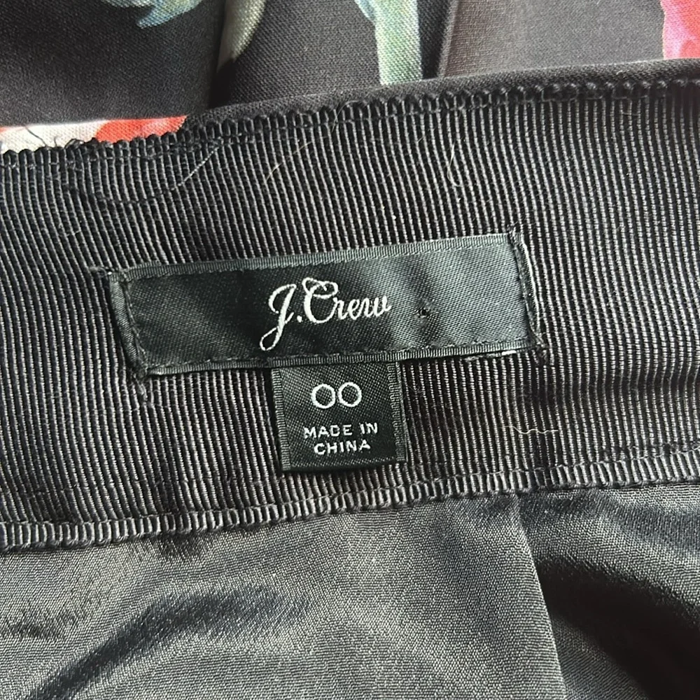 J. Crew Midnight Dutch Floral Pleated A-Line  Skirt 00